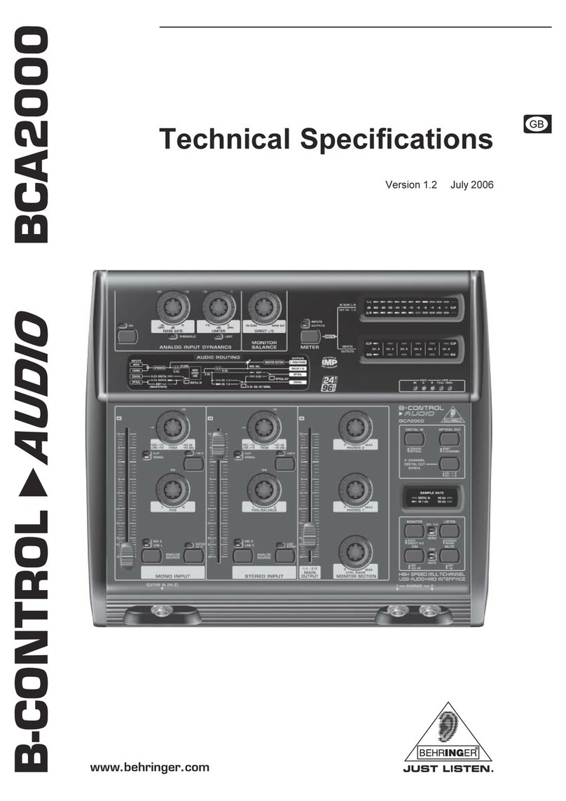 Behringer B-Control-Audio BCA2000 Manuel utilisateur