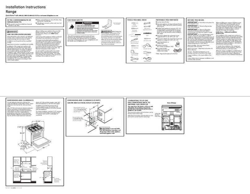 GE Range Manuel utilisateur GE Range Manuel utilisateur
