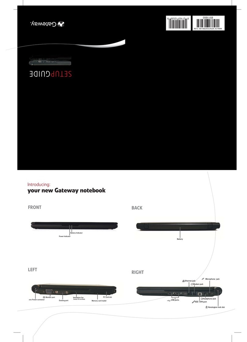 Gateway Notebook Manuel utilisateur