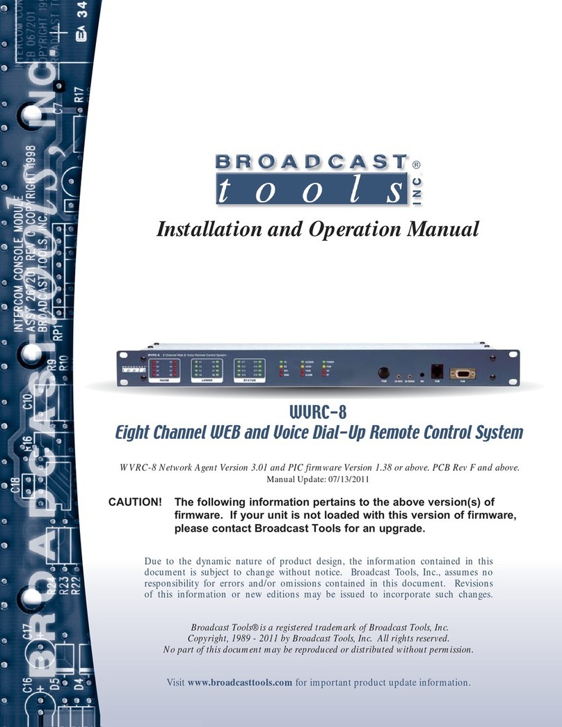 Broadcast Tools WVRC-8 Manuel utilisateur