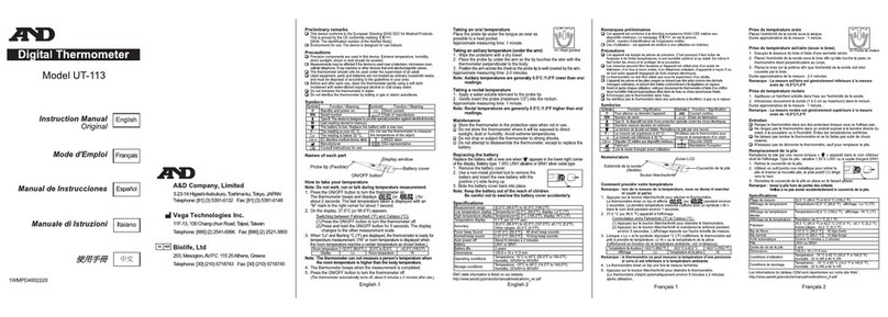 A&D UT-113 Manuel utilisateur