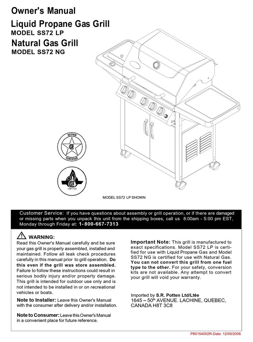 GrillChef SS72 LP Manuel utilisateur GrillChef SS72 LP Manuel utilisateur