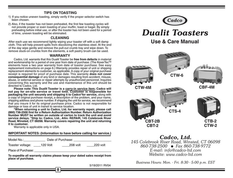 Cadco CTW-4M Manuel utilisateur