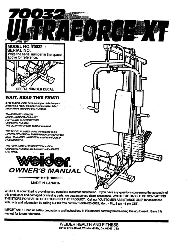 Weider 70032 Manuel utilisateur