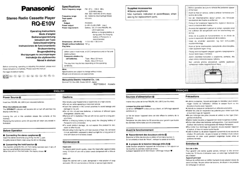Panasonic RQ-E10V Manuel utilisateur