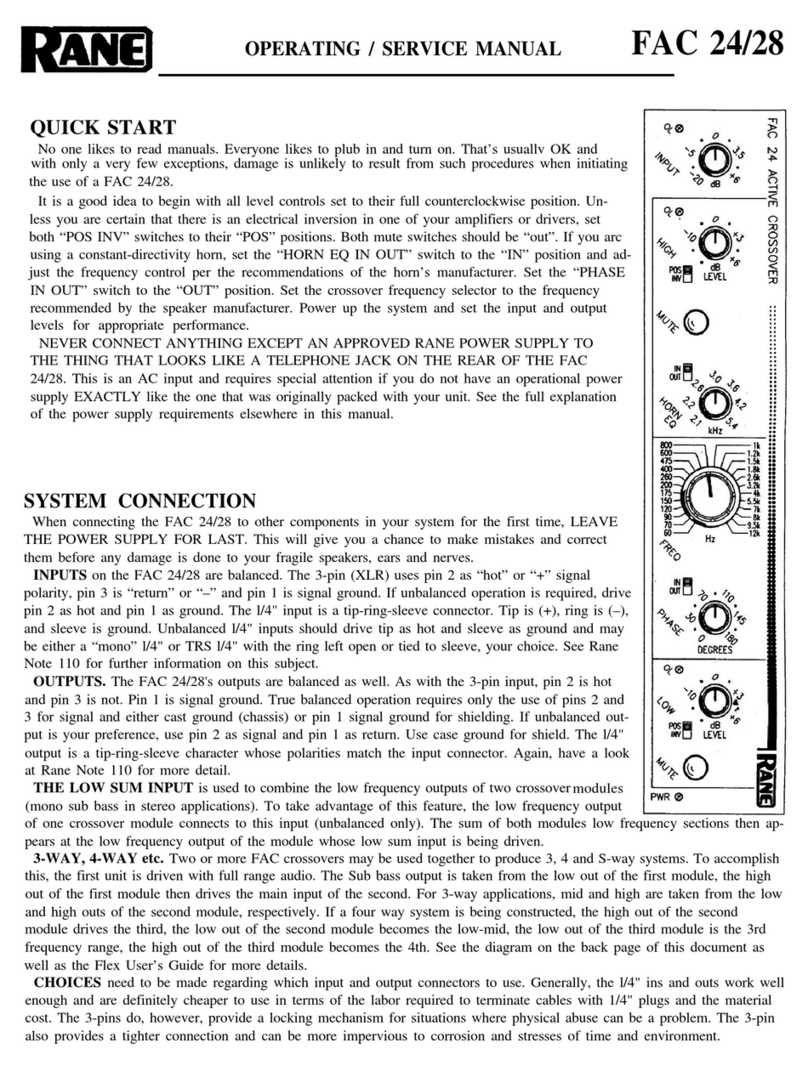 Rane FAC 24 Manuel de service
