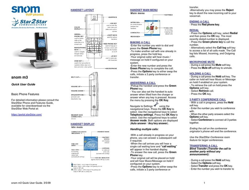 Snom M3 Manuel d'instructions