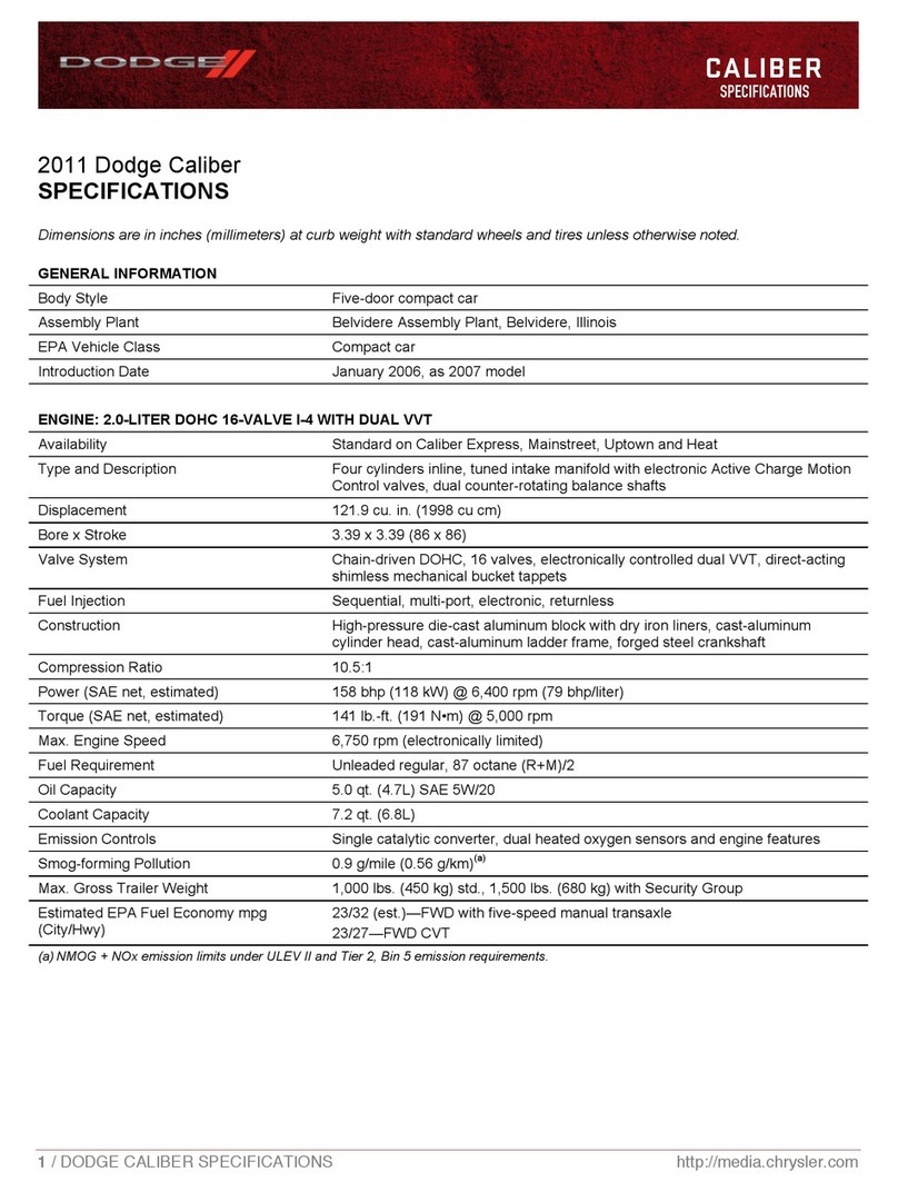 Dodge CALIBER 2011 Manuel utilisateur