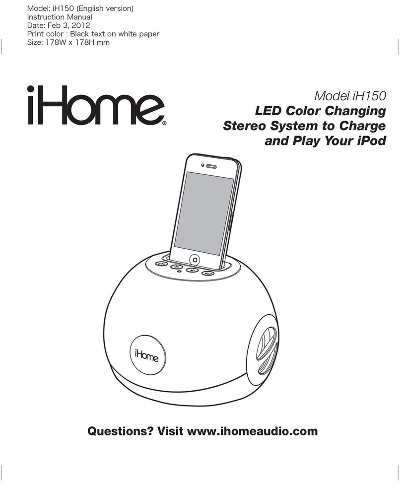 iHome iH150 Manuel utilisateur
