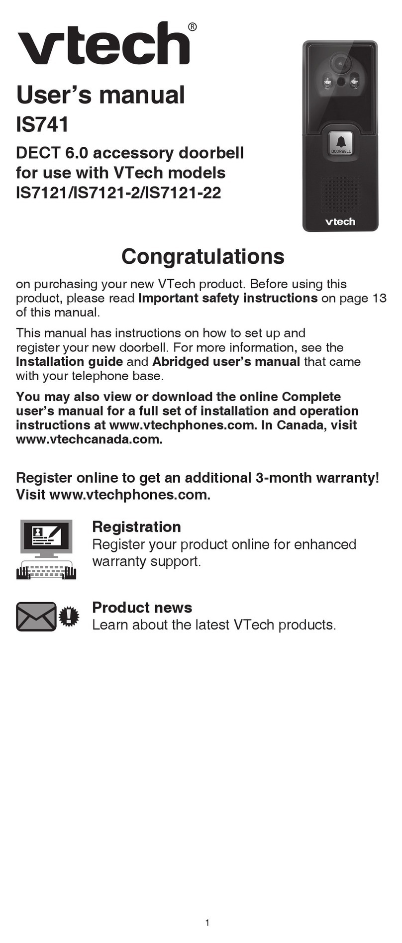 V-tech IS741IS741 Manuel utilisateur