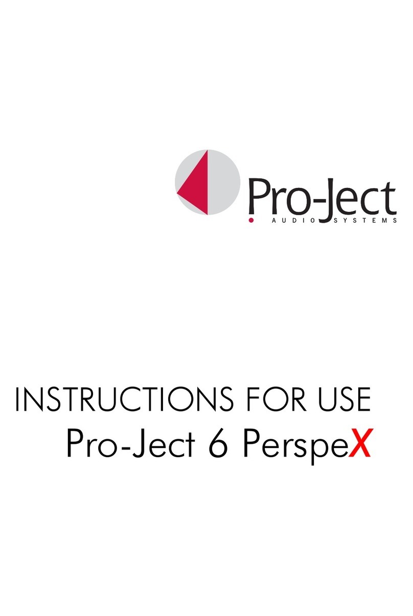 Pro-Ject Audio Systems Pro-Ject 6 PerspeX Manuel utilisateur