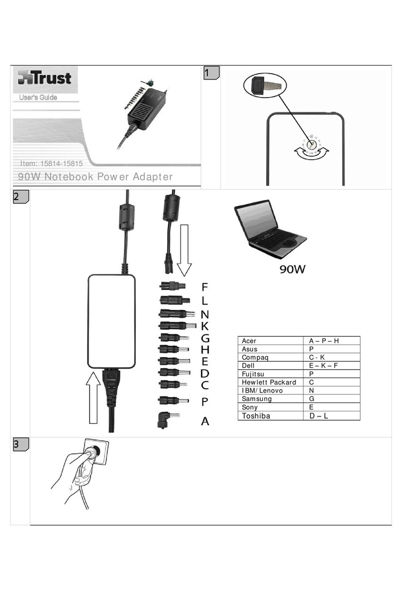 Trust Notebook Power Adapter Manuel utilisateur