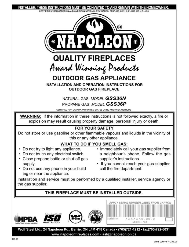 Napoleon GSS36N Manuel utilisateur