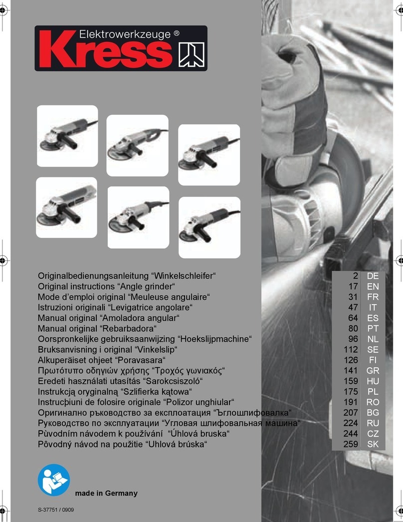 KRESS ANGLE GRINDER Manuel utilisateur