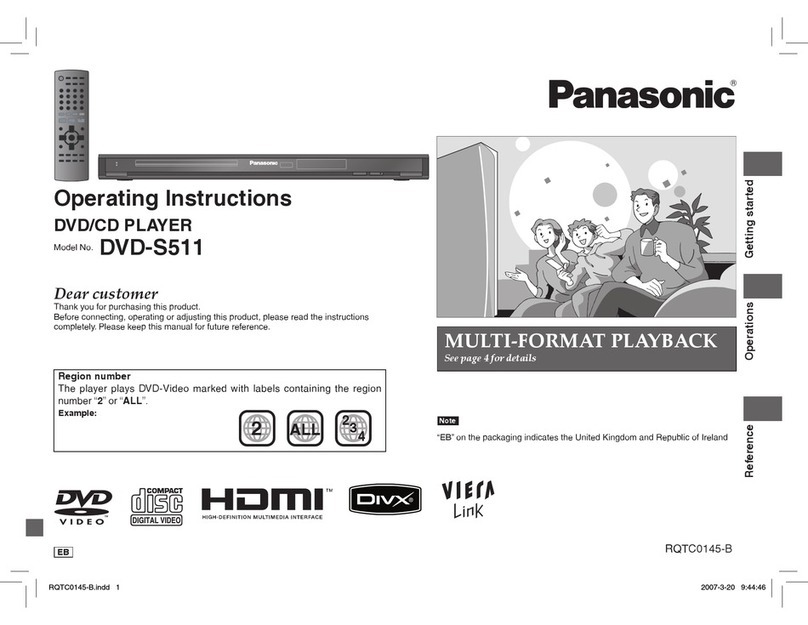 Panasonic DVD-S511 Manuel utilisateur Panasonic DVD-S511 Manuel utilisateur