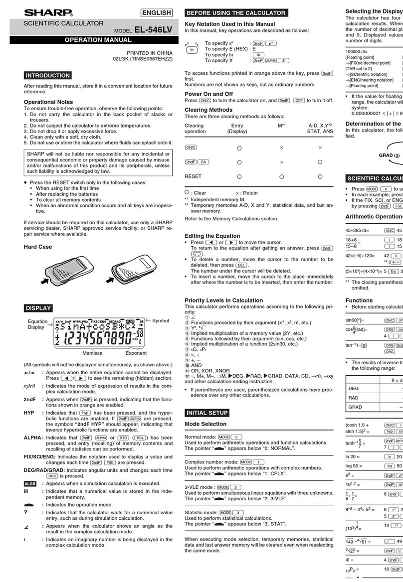 Sharp EL-546LV Manuel utilisateur