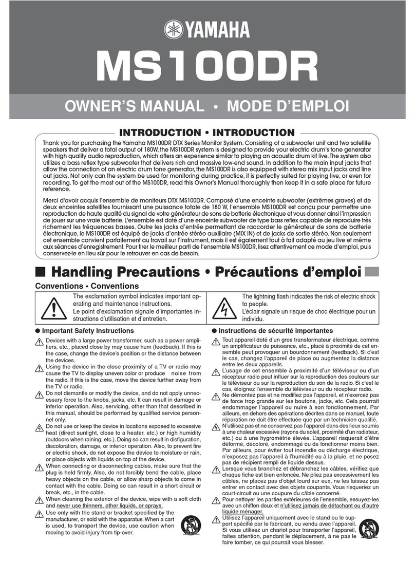 Yamaha MS100DR Manuel utilisateur