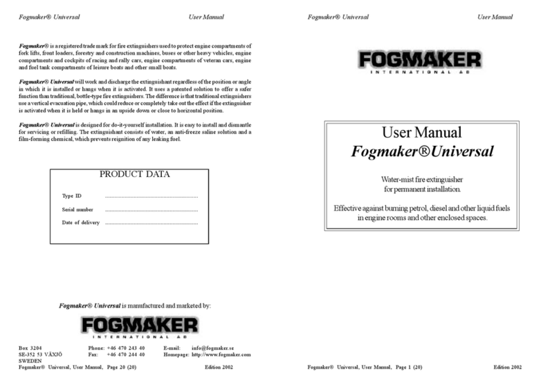 Fogmaker Universal Manuel utilisateur