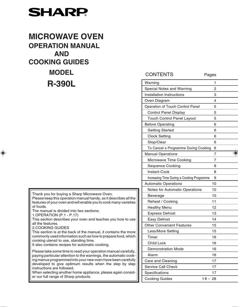 Sharp R-390L Manuel d'utilisation et d'entretien