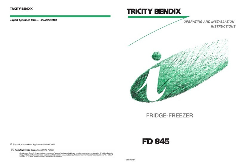Tricity Bendix FD 845 S Manuel utilisateur