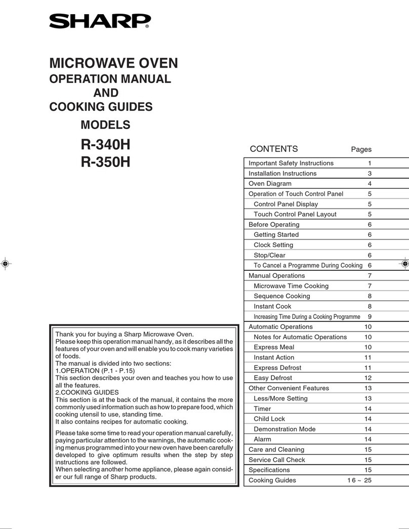 Sharp R-340H Manuel d'utilisation et d'entretien