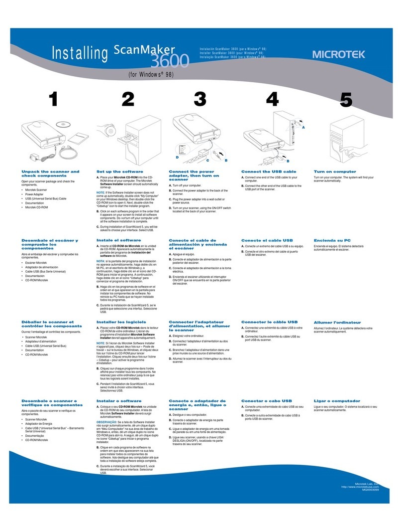 Microtek ScanMaker 3600 Manuel utilisateur