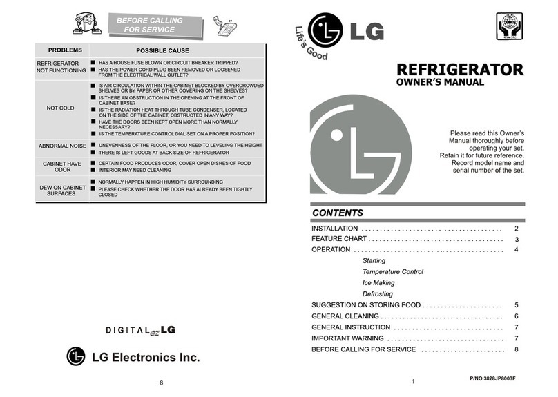 LG REFRIGERATOR Manuel utilisateur