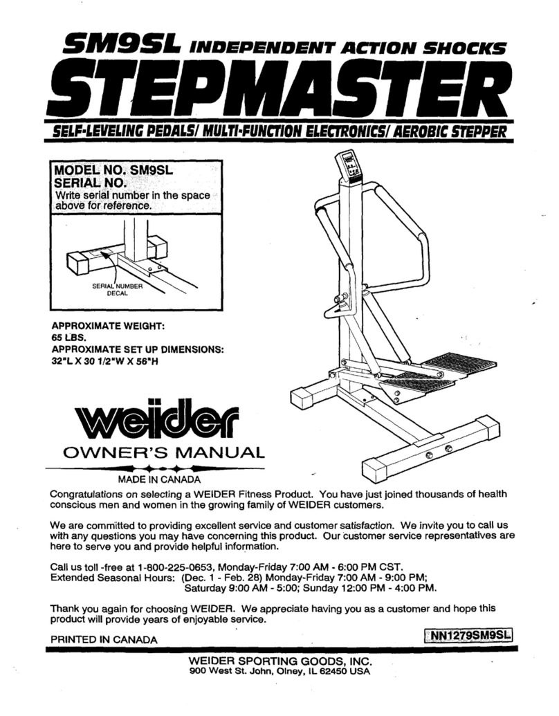 Weider Stepmaster Sm9sl Manuel utilisateur