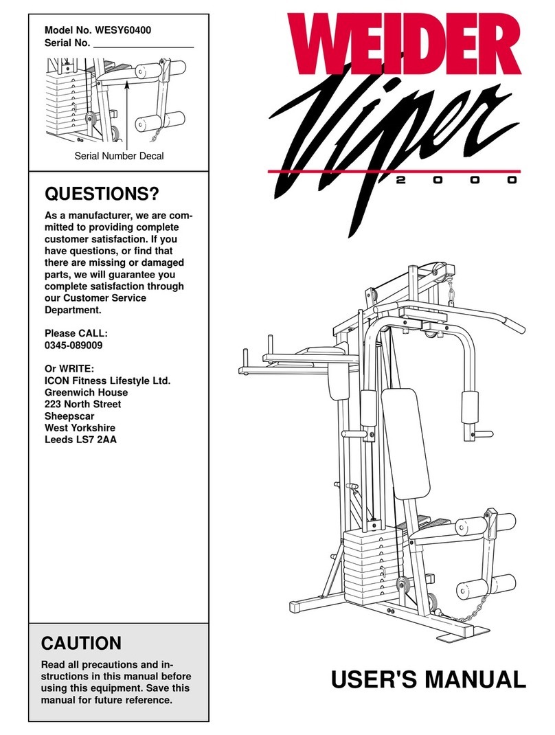 Weider Viper 2000 Manuel utilisateur Weider Viper 2000 Manuel utilisateur