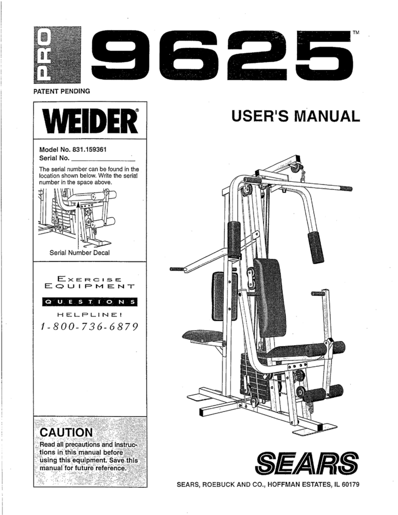 Weider Pro 9625 Manuel utilisateur