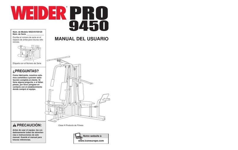 Weider Pro 9450 Guide de l'utilisateur