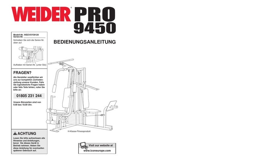 Weider Pro 9450 Guide de démarrage rapide