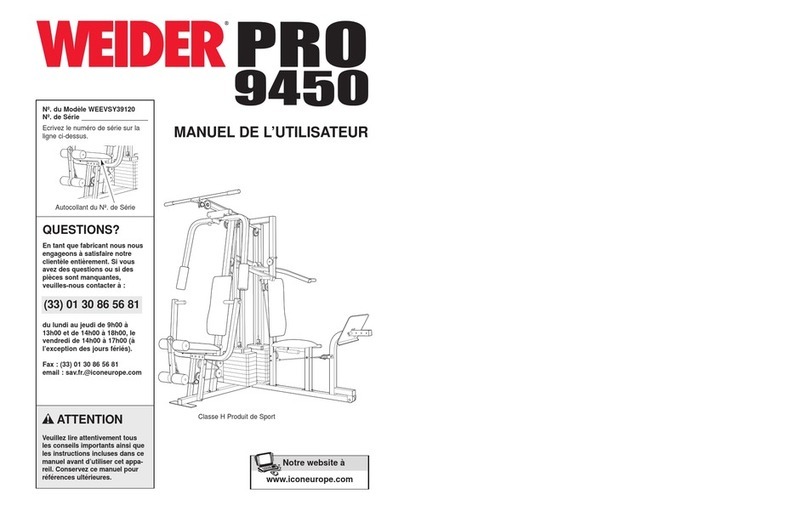 Weider Pro 9450 Manuel utilisateur