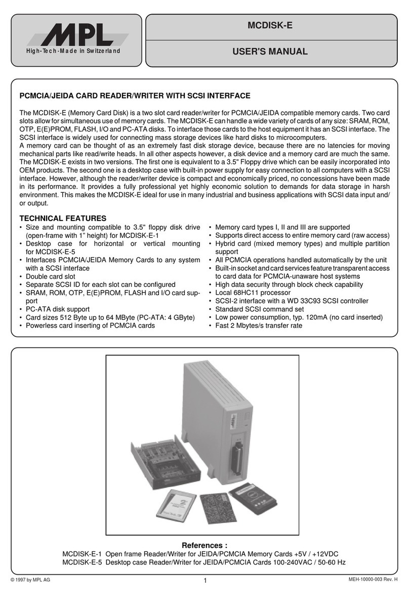 MPL MCDISK-E Manuel utilisateur MPL MCDISK-E Manuel utilisateur