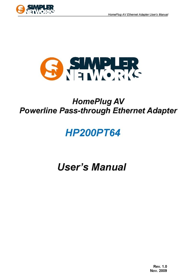 Simpler Networks HP200PT64 Manuel utilisateur