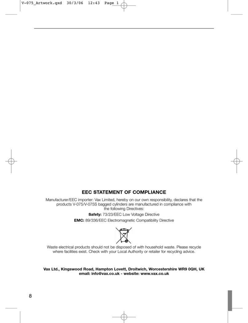 Vax Swift V-075 Manuel utilisateur