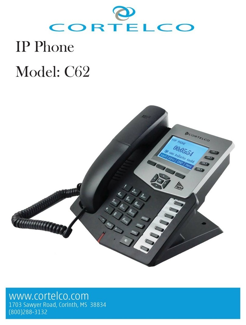 Cortelco C62 VoIP Phone Manuel utilisateur