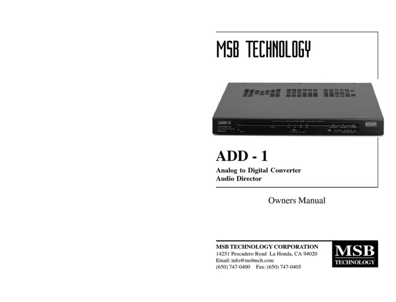 MSB Technology ADD-1 Manuel utilisateur MSB Technology ADD-1 Manuel utilisateur