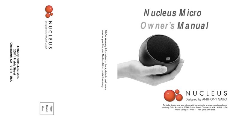 Anthony Gallo Acoustics Nucleus Micro Manuel utilisateur