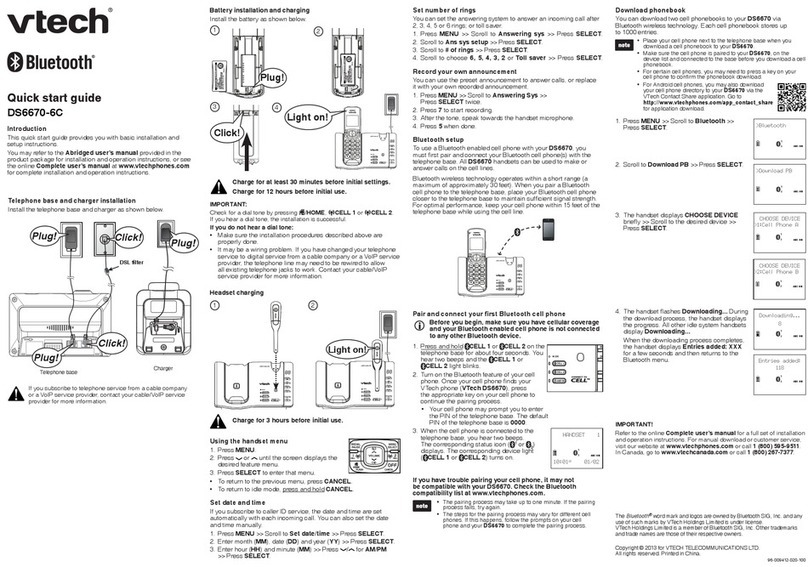 V-tech DS6670-6C Manuel utilisateur