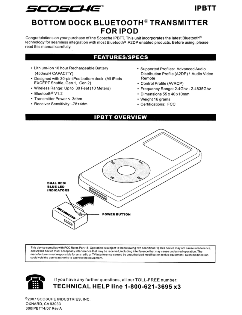 Scosche IPBTT Manuel utilisateur