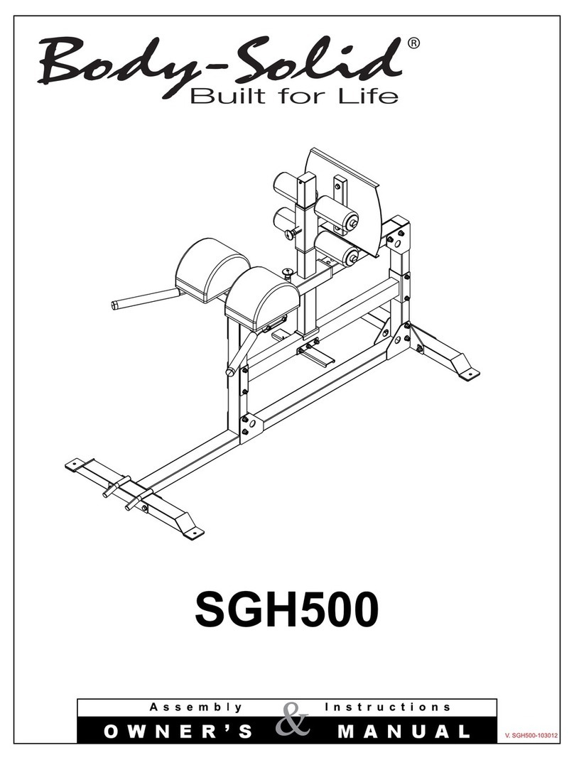 Body Solid SGH500 Manuel utilisateur Body Solid SGH500 Manuel utilisateur