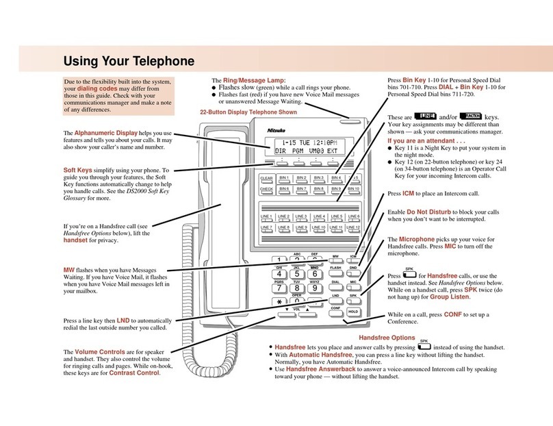 Nitsuko DS2000 Manuel utilisateur