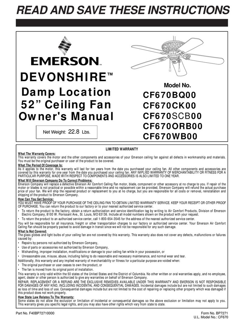 Emerson DEVONSHIRE CF670BQ00 Manuel utilisateur