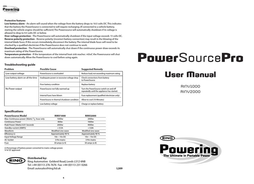 Ring Powering PowerSource RINV1000 Manuel utilisateur