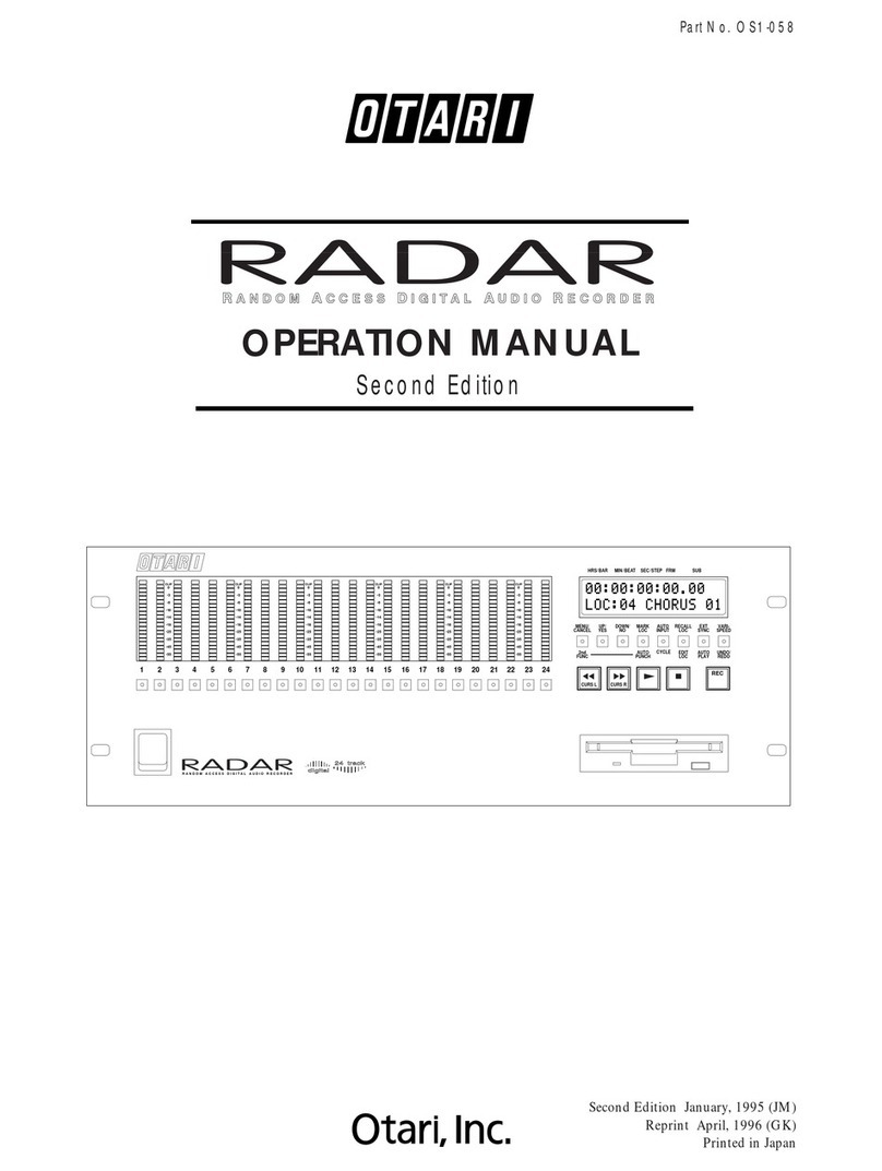 OTARI RADAR Manuel utilisateur OTARI RADAR Manuel utilisateur