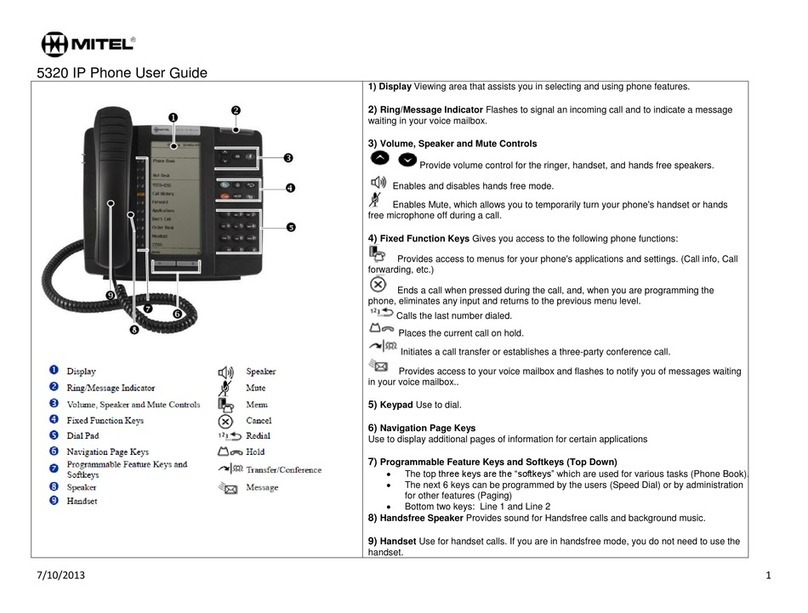 Mitel 5320 Manuel utilisateur