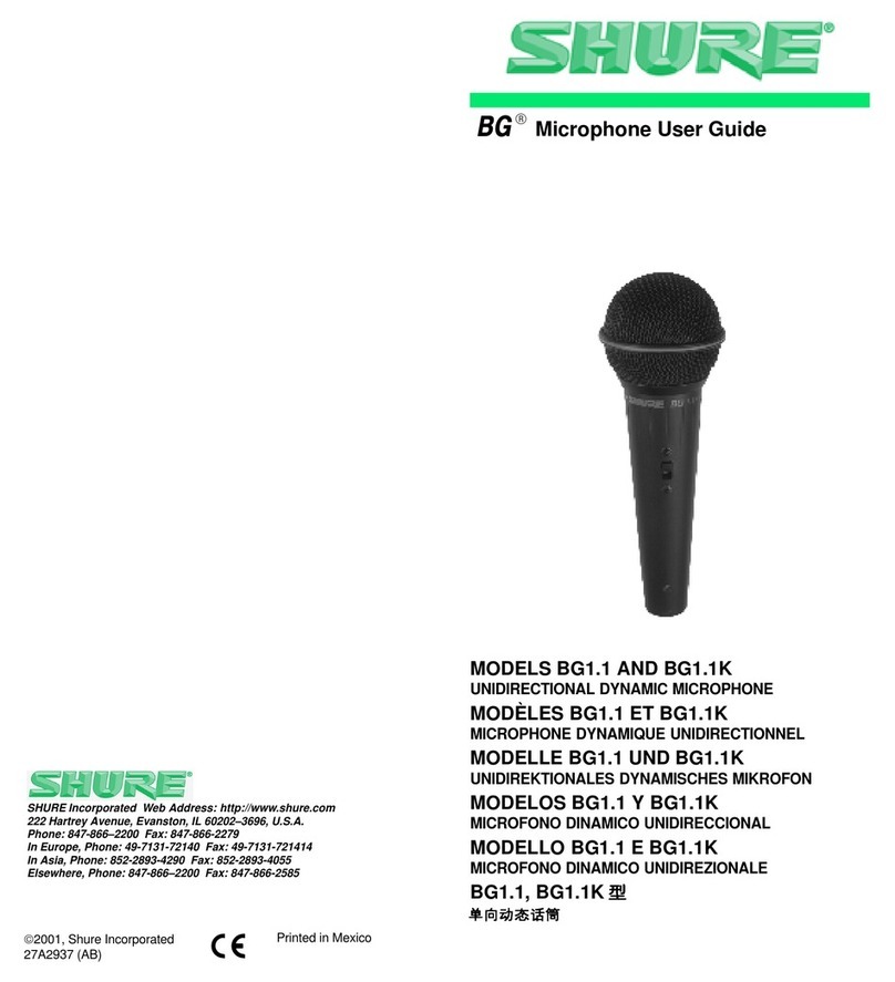 Shure BG 1.1 Manuel utilisateur