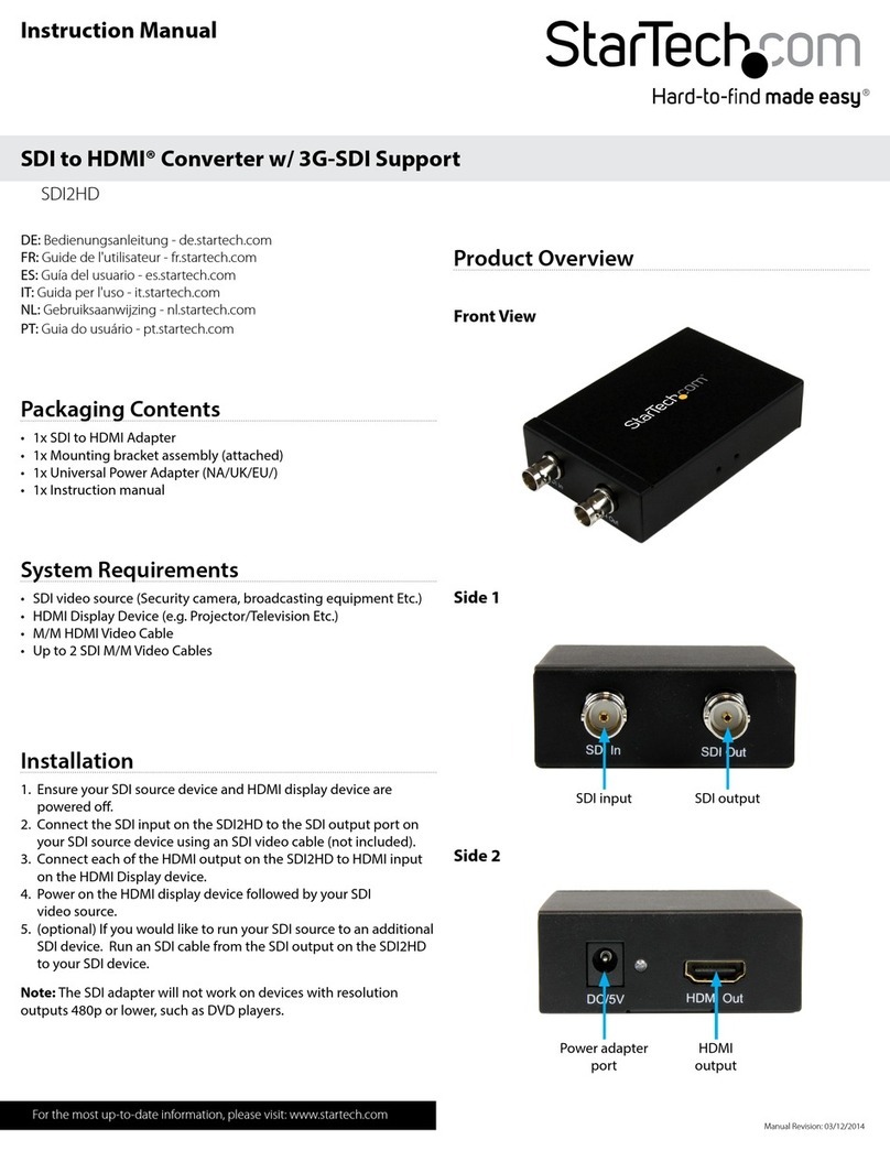 StarTech.com SDI2HD Manuel utilisateur StarTech.com SDI2HD Manuel utilisateur