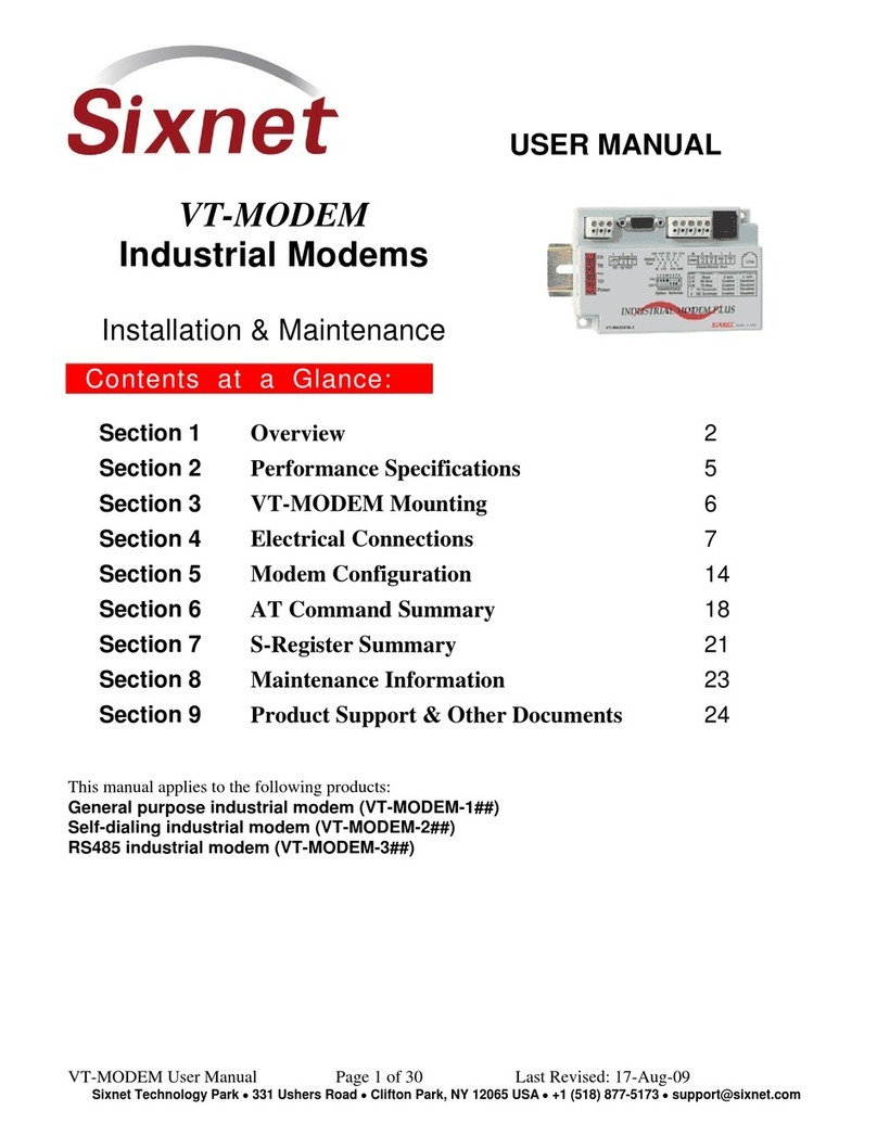 Sixnet VT-MODEM Manuel utilisateur